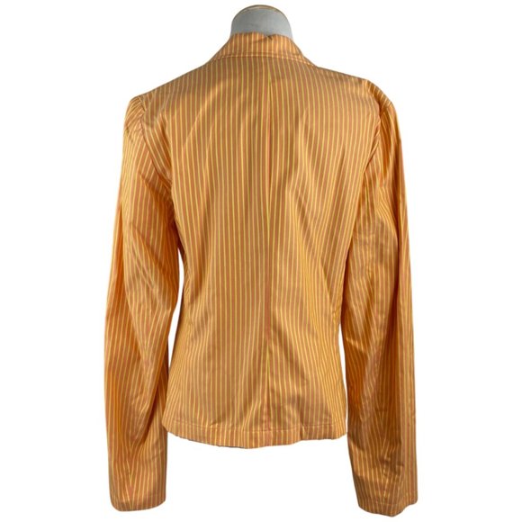 Express Blazer Jacket Womens Size 12 NWT Orange/Yellow Striped Cotton - Picture 3 of 4